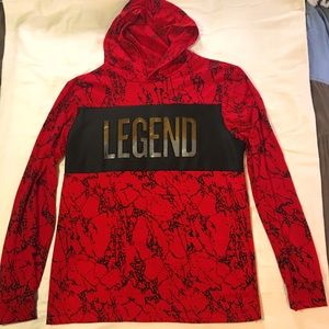 Legend Hoodie Hip Hop Street Wear Silver and Gold Letters Sz Medium
